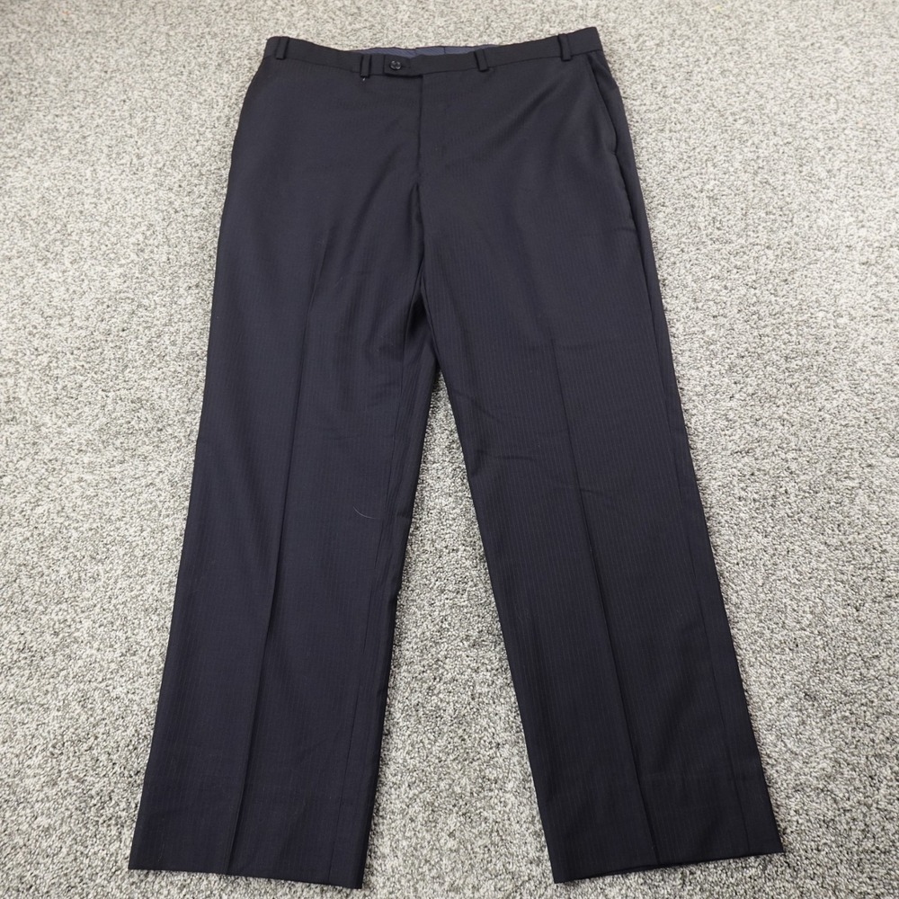 VTG Calvin Klein Pants Mens 38X32 Blue Wool Chino Trouser Dress Slacks Work Y2K